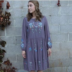 Purple embroidered dress from ROOLEE boutique